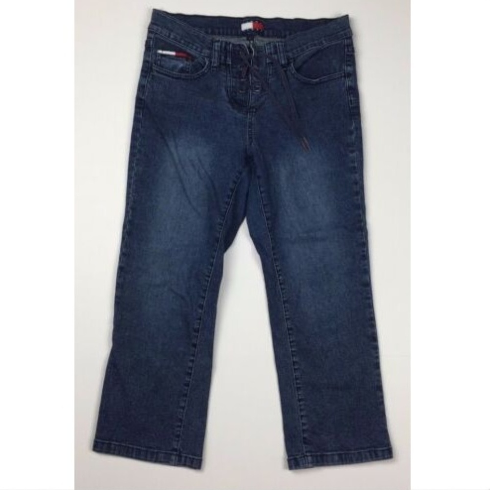 Tommy Jeans Juniors Size 1 Denim Blue Lace Up Fly